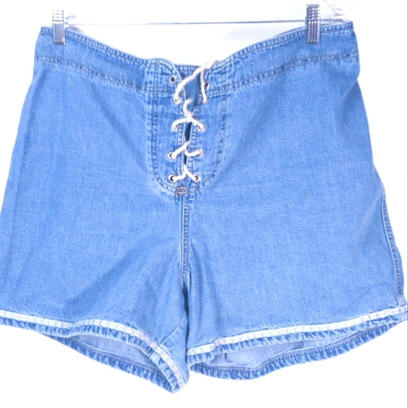 Breaker Drawstring Jeans Short - Plus Size - Picture 1 of 7
